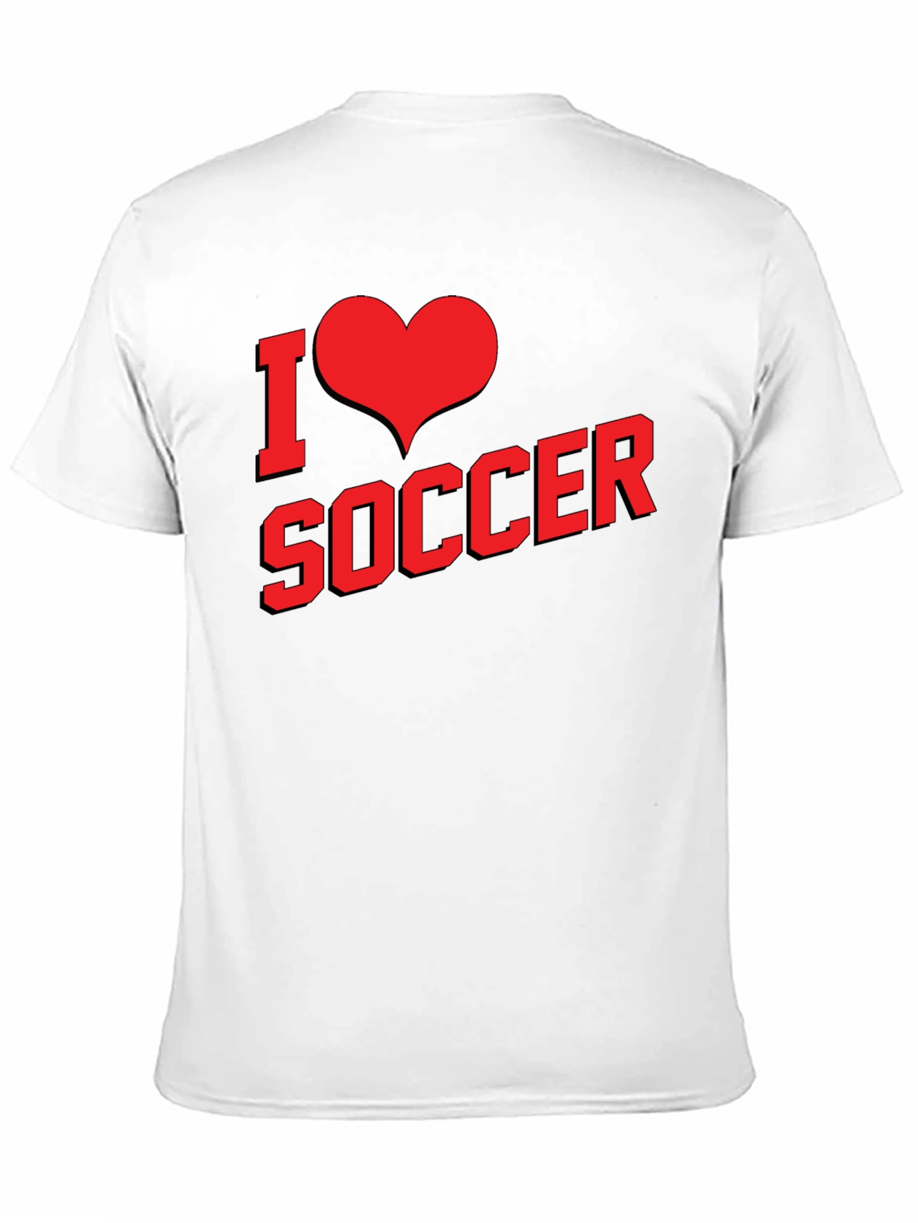 I Love Soccer Graphic Tee - Black Cotton T-Shirt