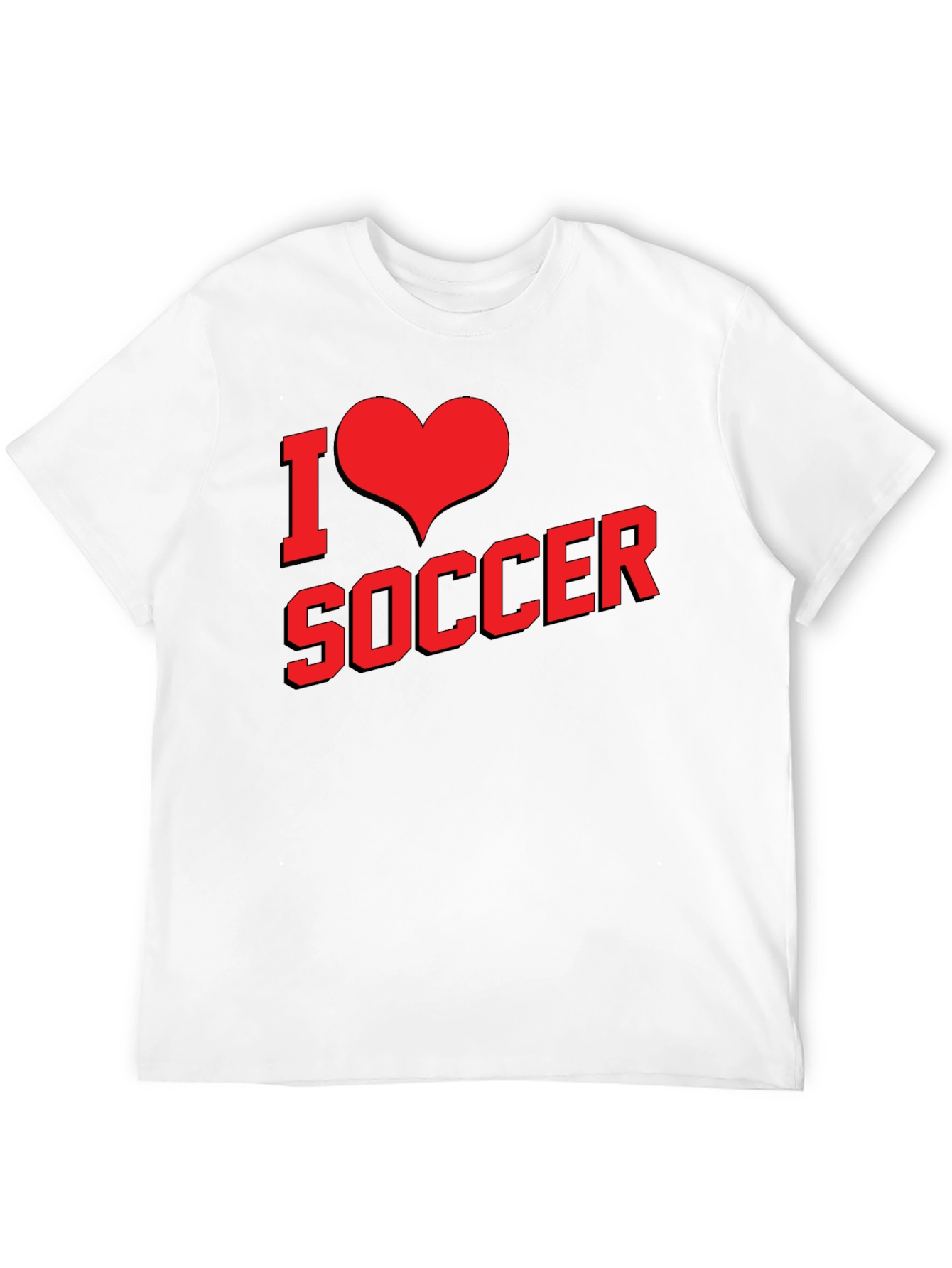 I Love Soccer Graphic Tee - Black Cotton T-Shirt