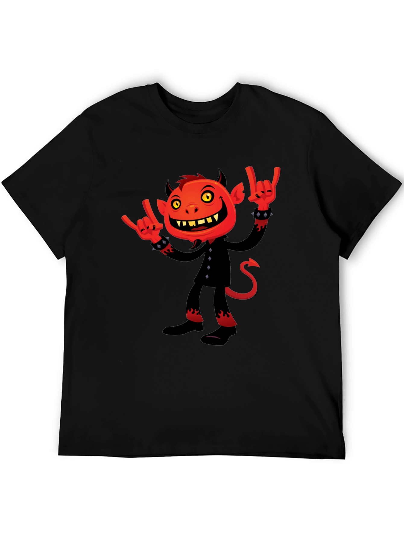 Rock On Devil Graphic Black T-Shirt