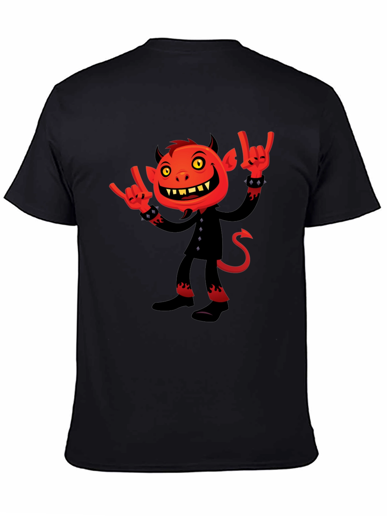 Rock On Devil Graphic Black T-Shirt