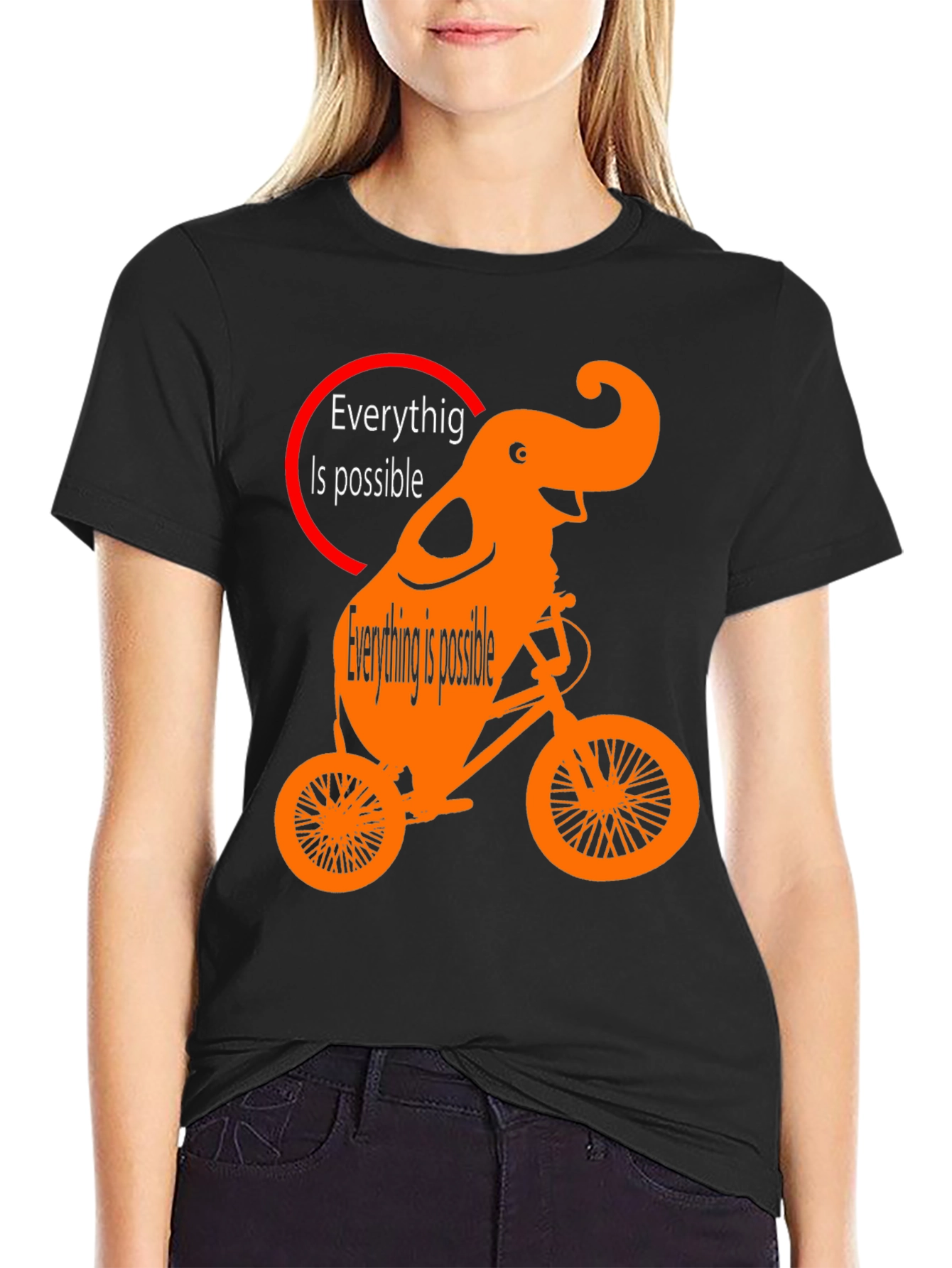 Elephant Bike T-Shirt - Everything Is Possible Design