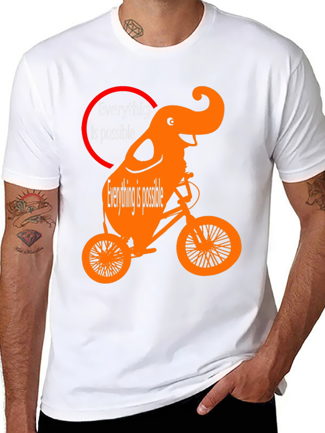 Elephant Bike T-Shirt - Everything Is Possible Design