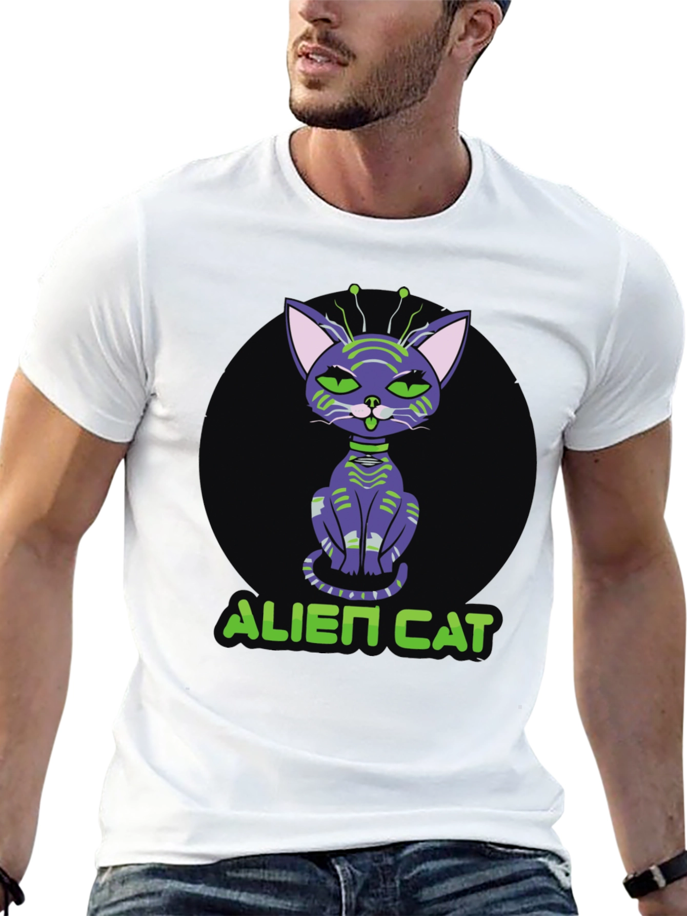 Alien Cat T-Shirt - Unique Graphic Tee