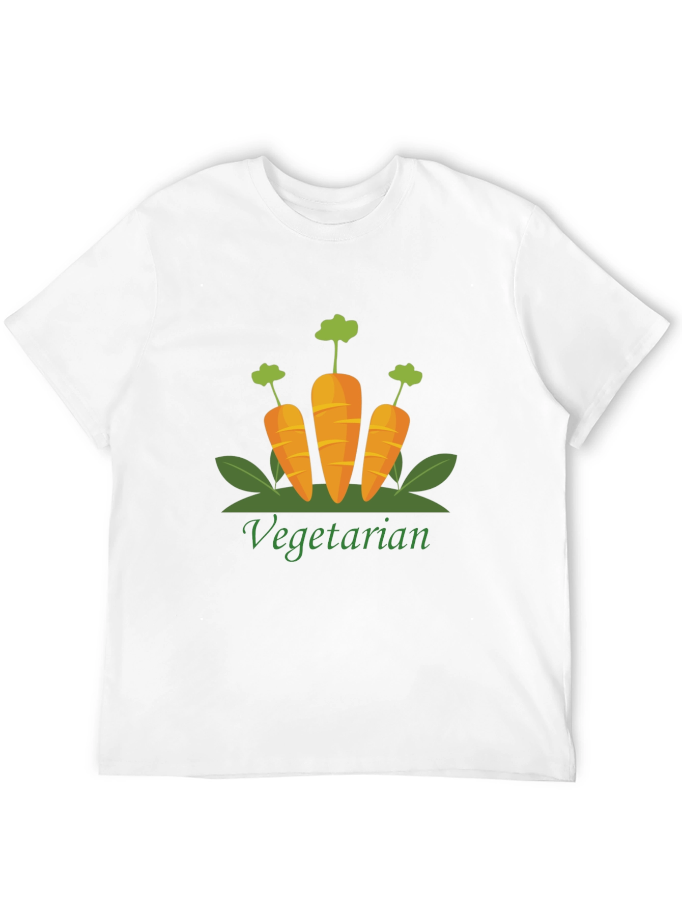 Vegetarian Carrot Graphic Print Black T-Shirt