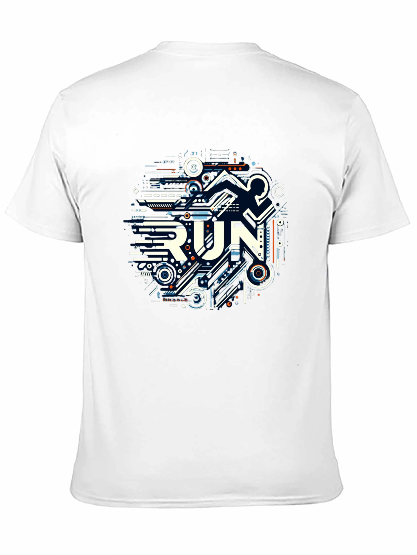 Abstract RUN Graphic Tee - Black Unisex T-Shirt
