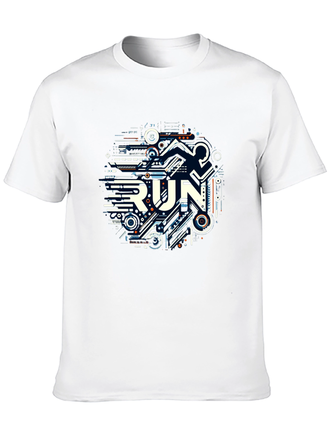 Abstract RUN Graphic Tee - Black Unisex T-Shirt