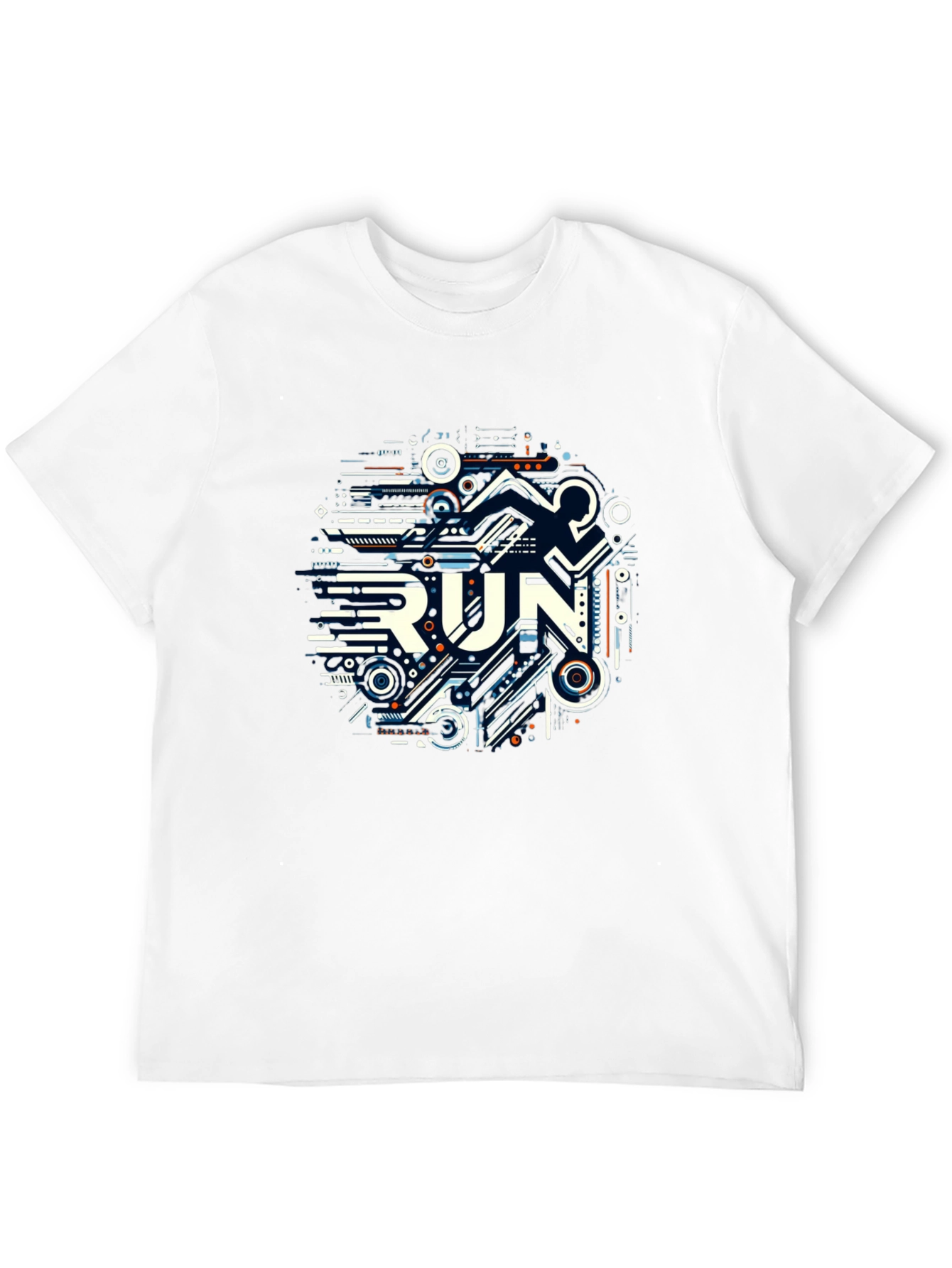 Abstract RUN Graphic Tee - Black Unisex T-Shirt