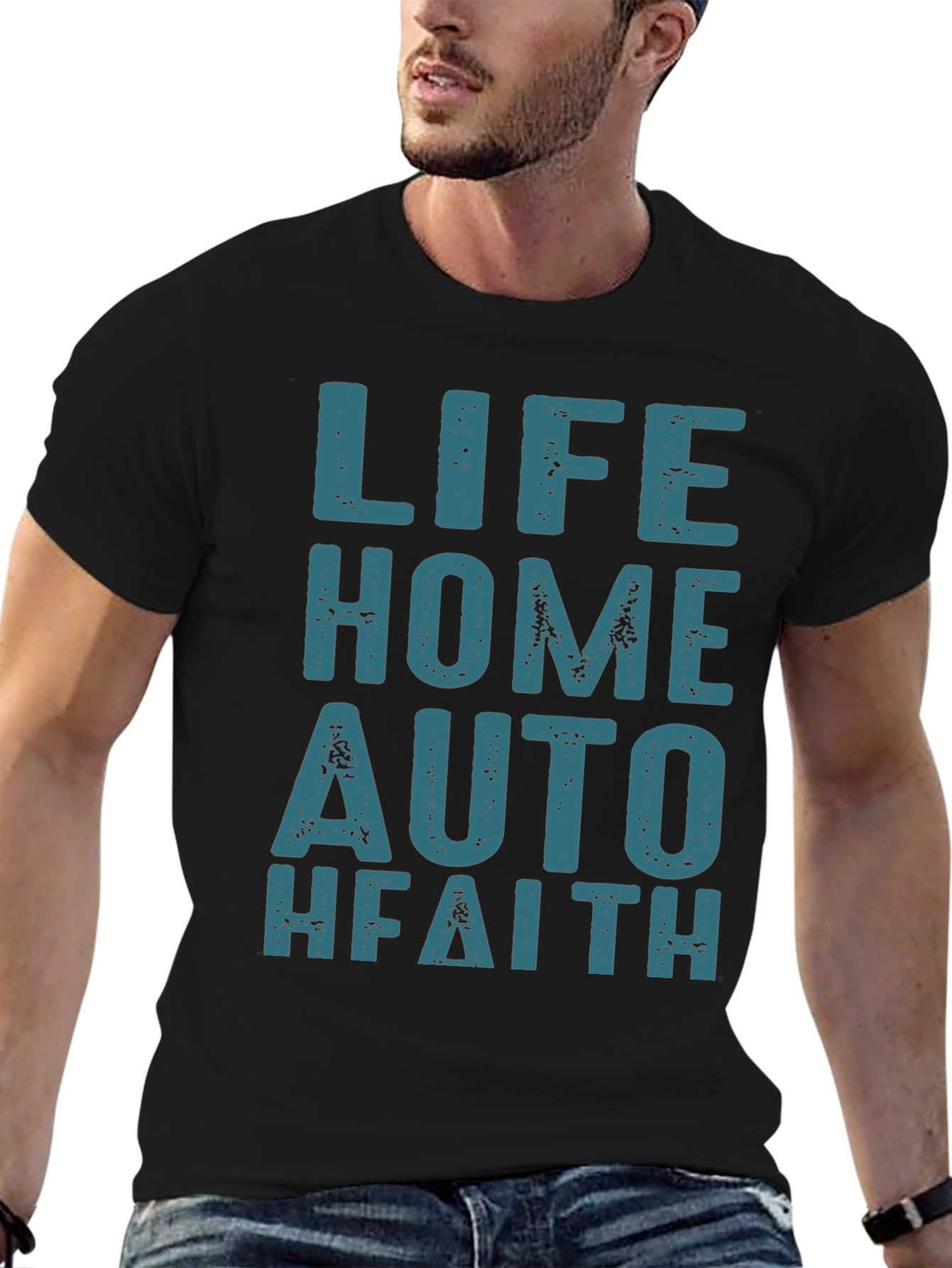 Life Home Auto Faith T-Shirt - Black Graphic Tee