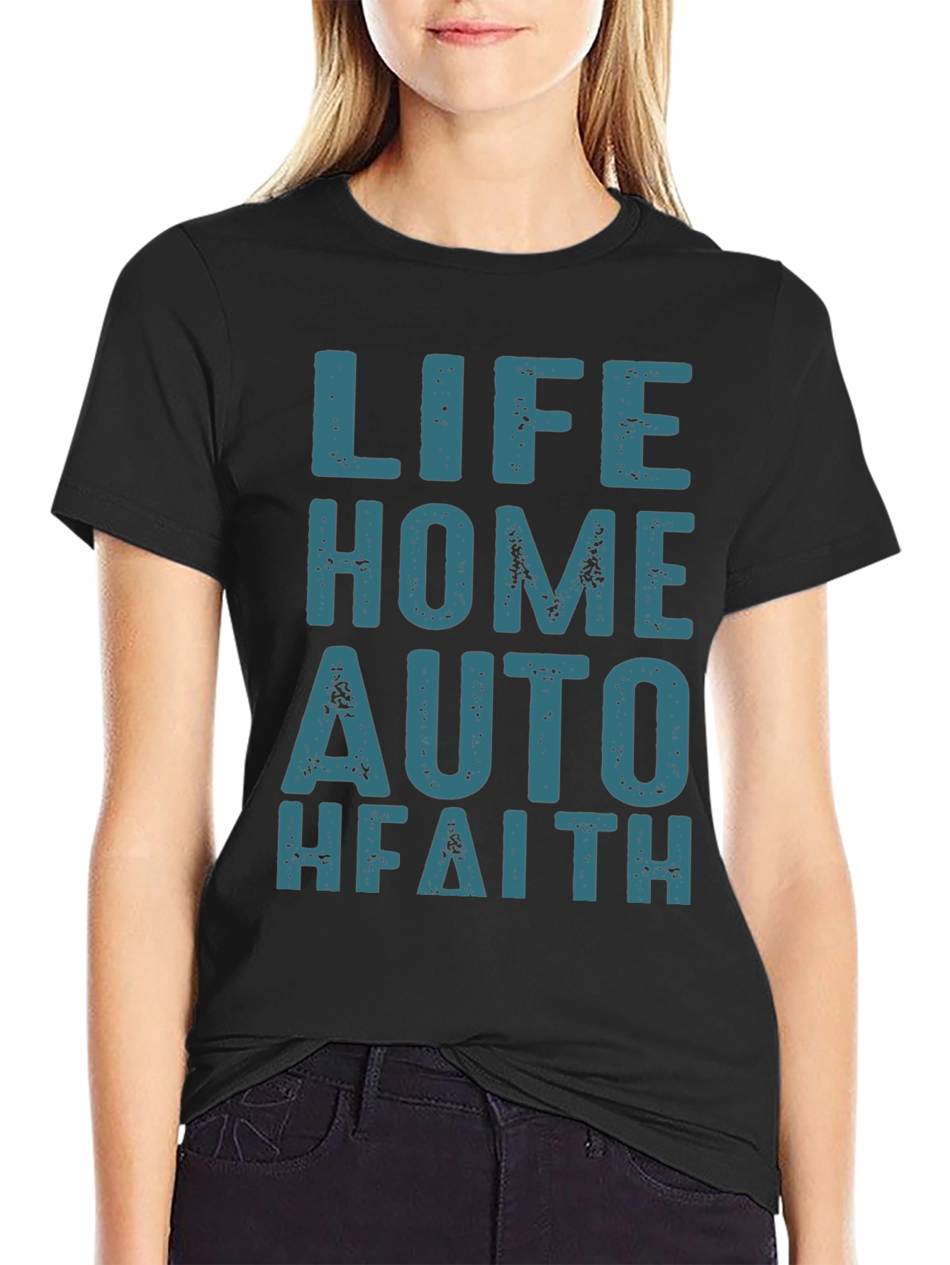 Life Home Auto Faith T-Shirt - Black Graphic Tee