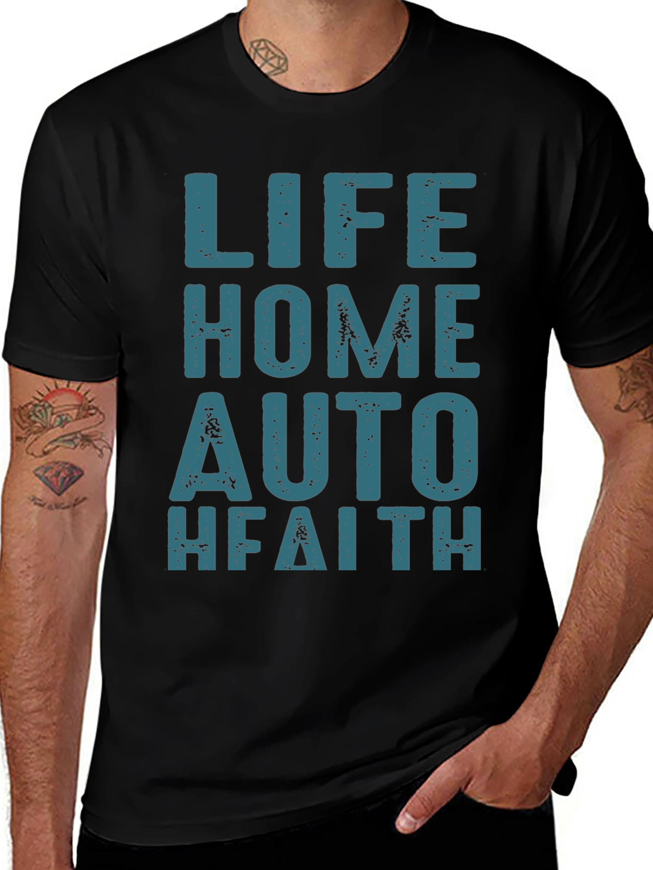 Life Home Auto Faith T-Shirt - Black Graphic Tee