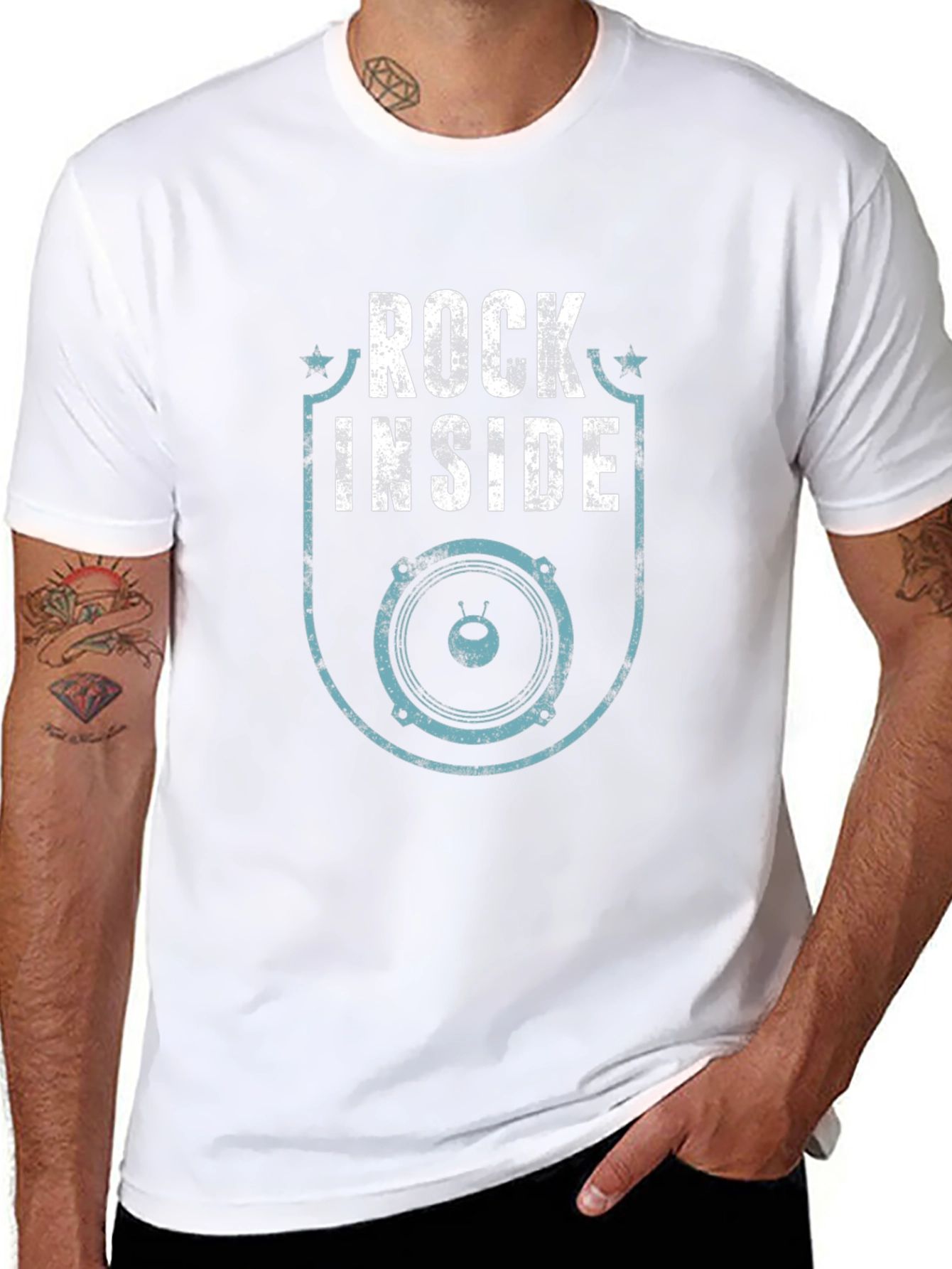 Rock Inside Graphic Tee - Mens Black T-Shirt