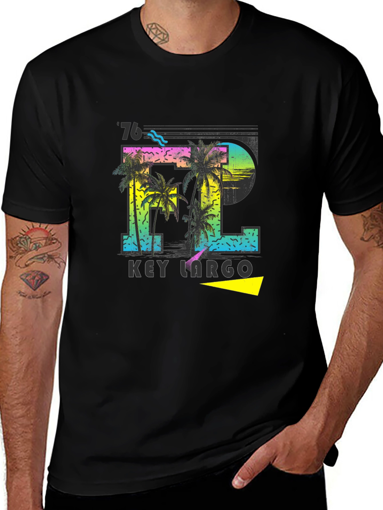 Key Largo FL Palm Tree Graphic T-Shirt