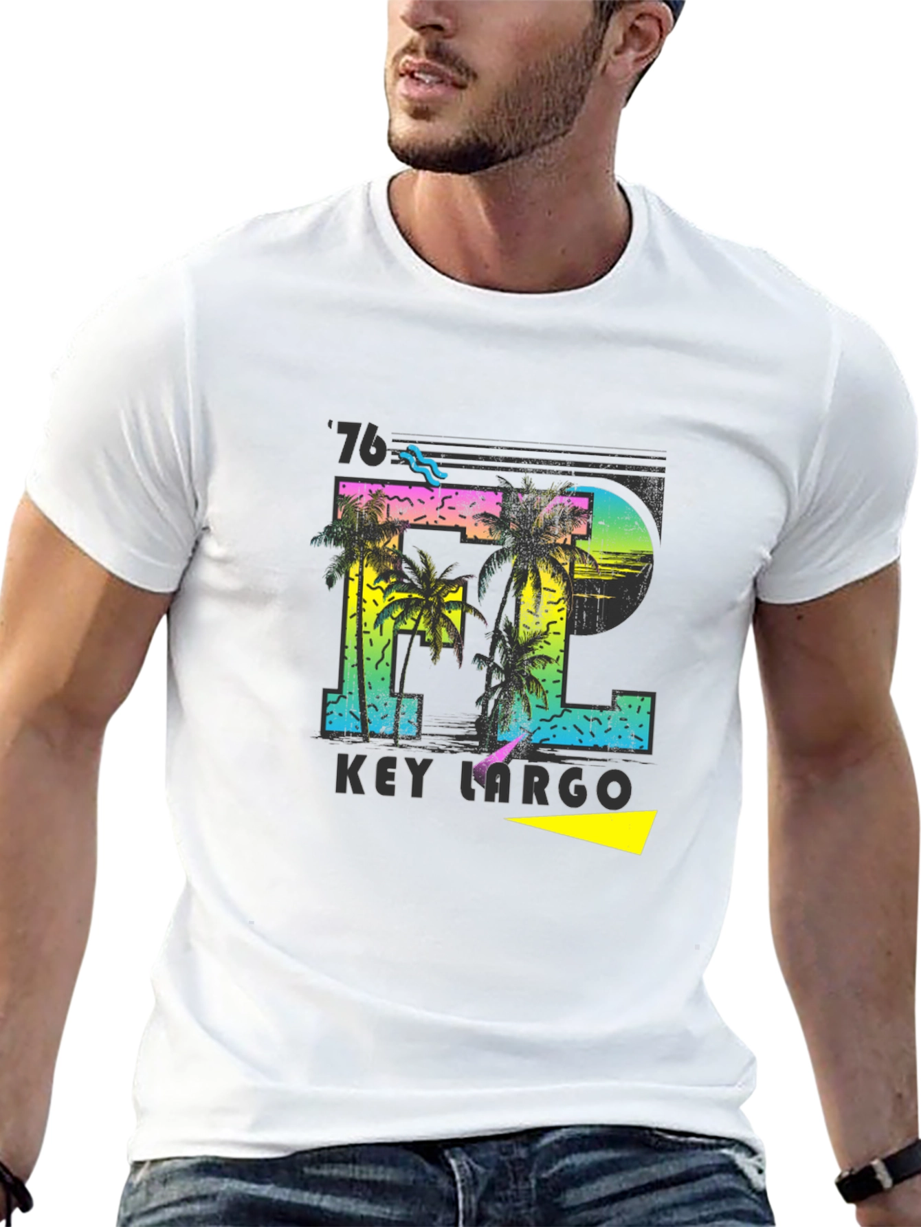 Key Largo FL Palm Tree Graphic T-Shirt