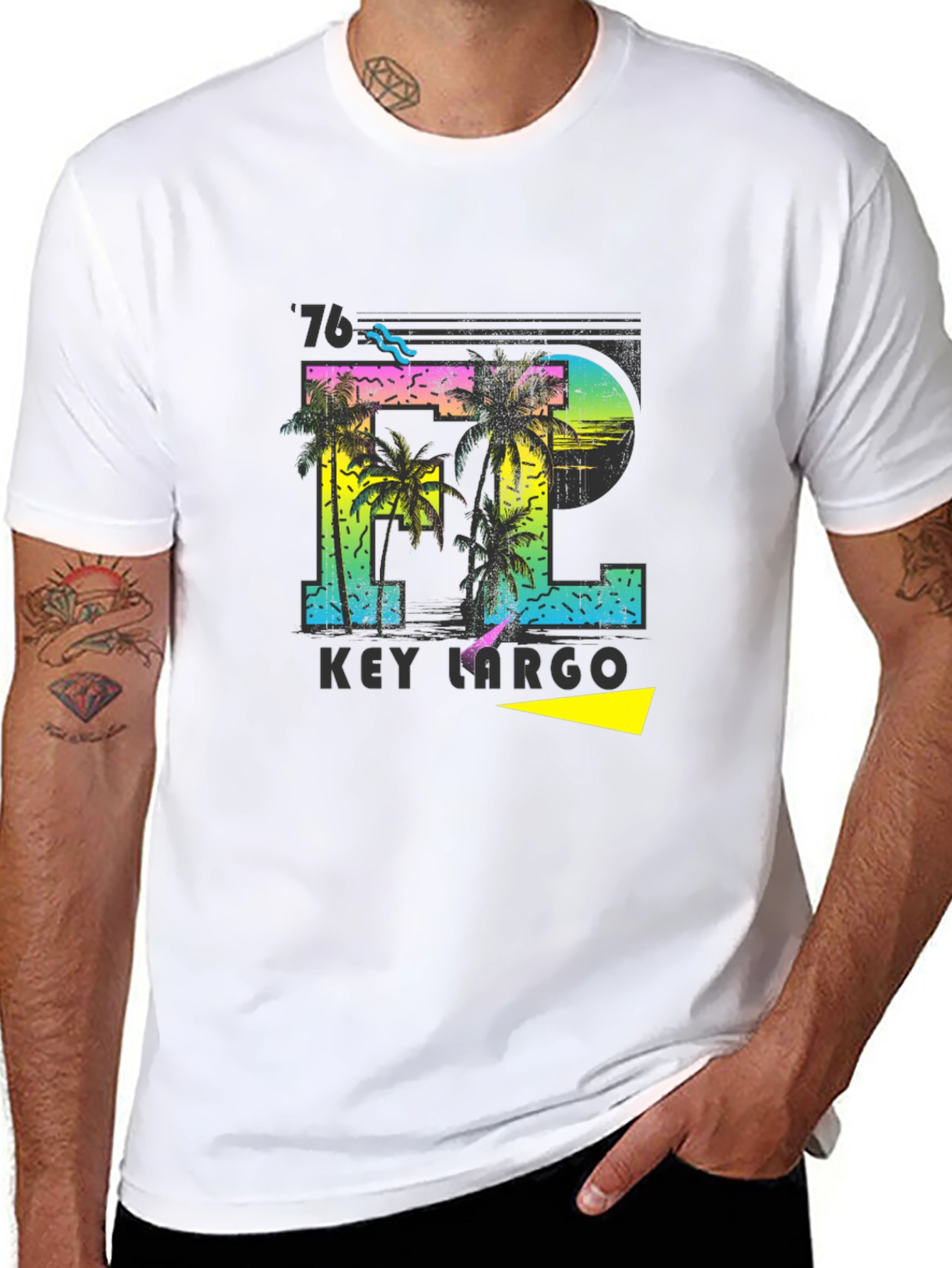 Key Largo FL Palm Tree Graphic T-Shirt