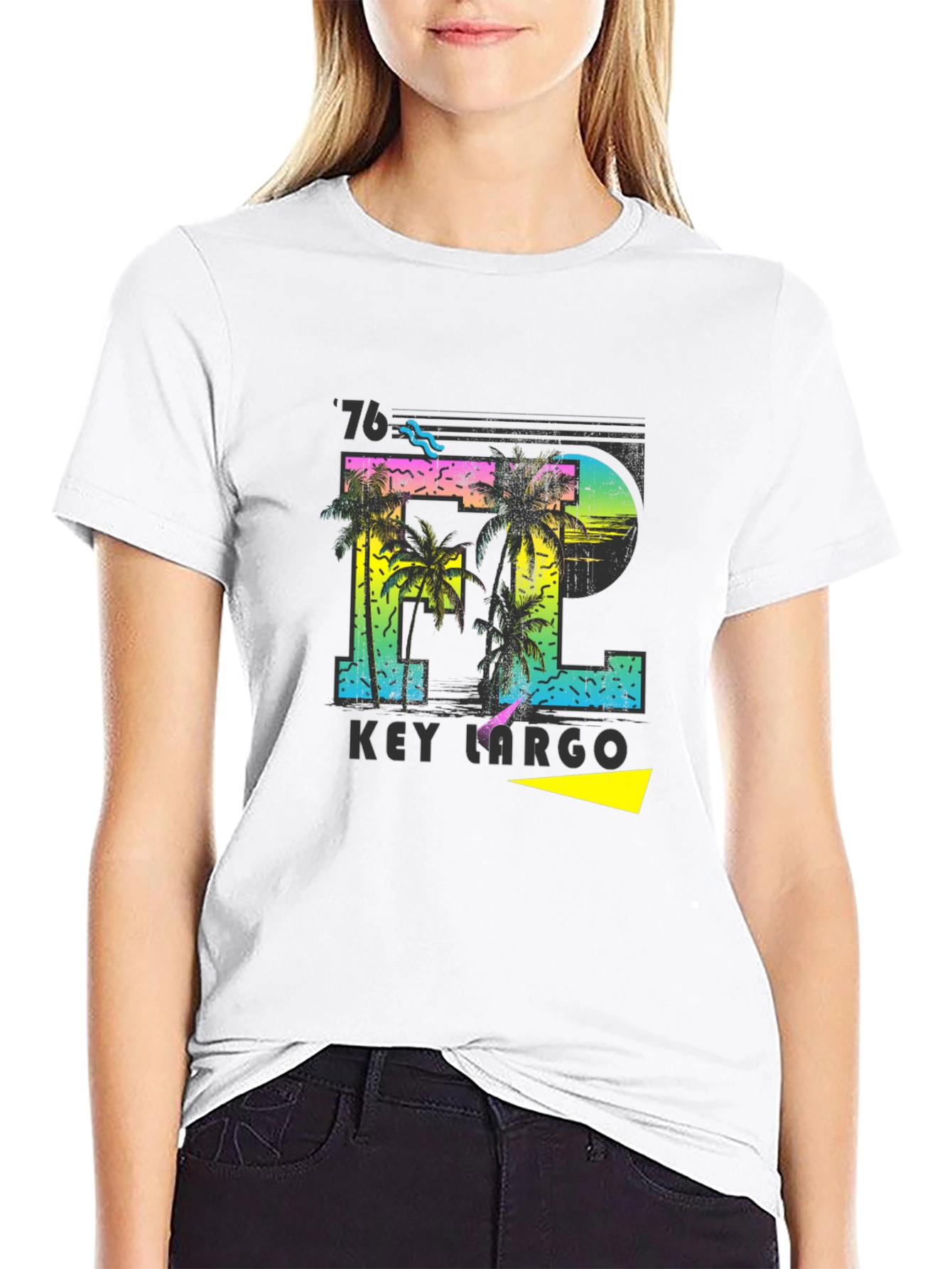 Key Largo FL Palm Tree Graphic T-Shirt