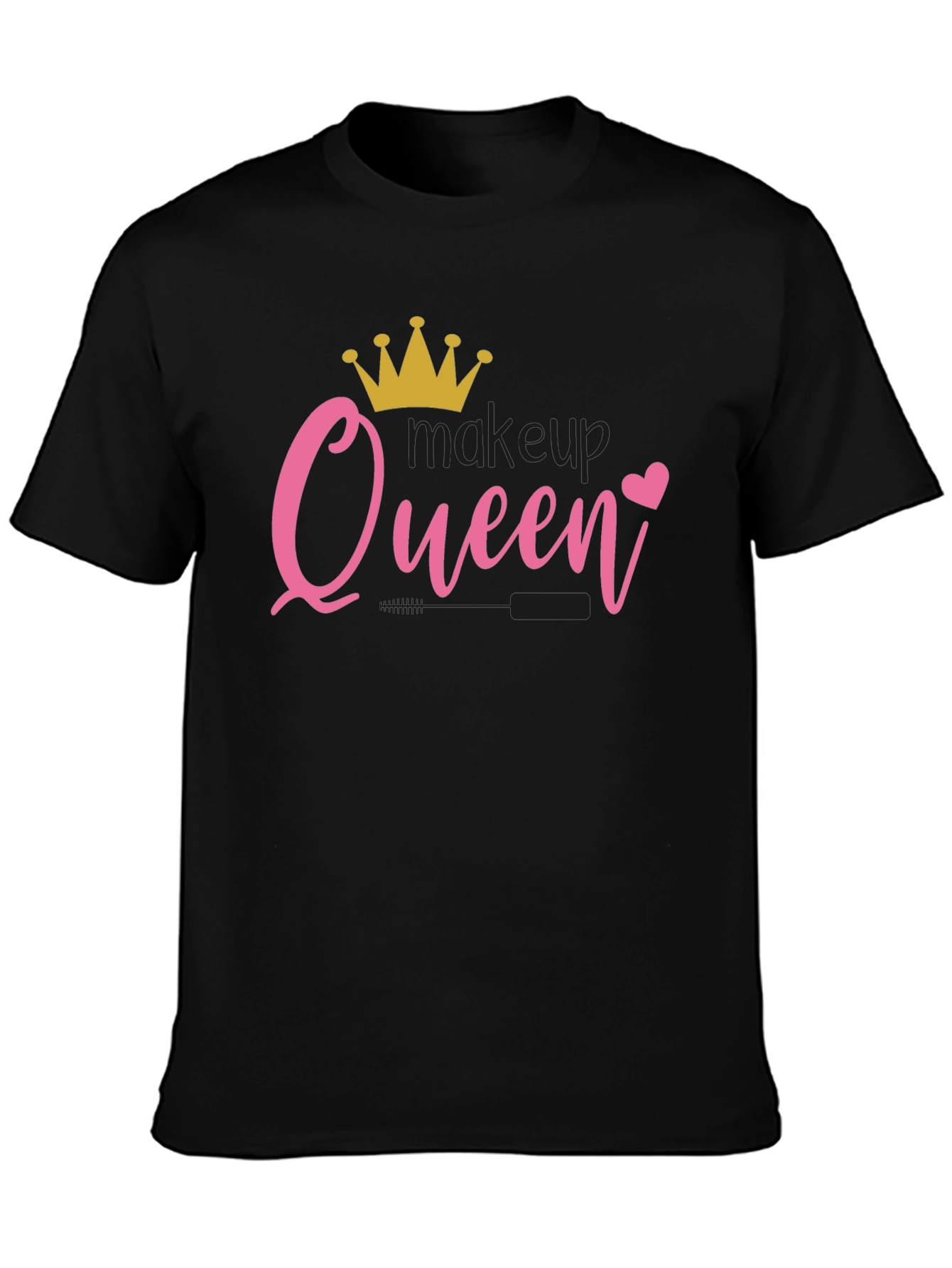 Queen Crown Heart Black T-Shirt