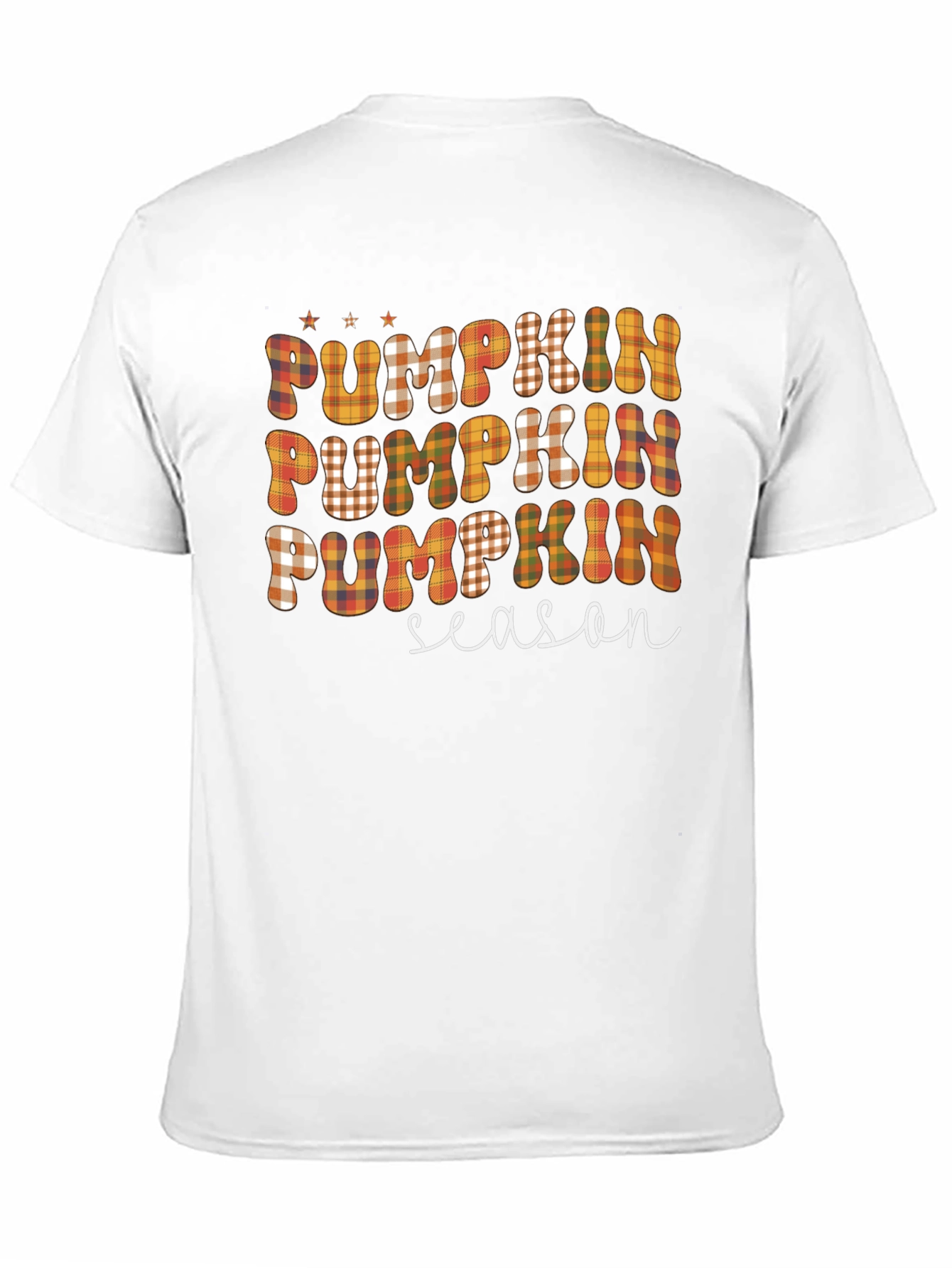 Pumpkin Season Plaid Graphic Tee - Fall Fashion