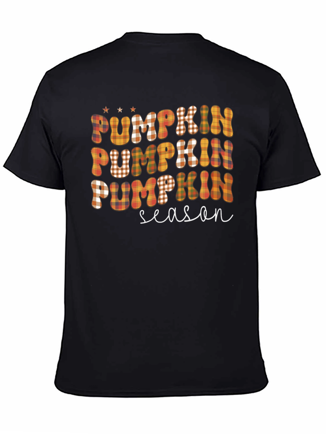 Pumpkin Season Plaid Graphic Tee - Fall Fashion
