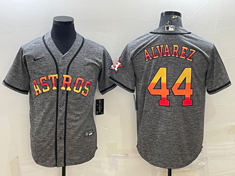Men's Houston Astros Yordan Alvarez #44 Gray Replica Team Jerseys