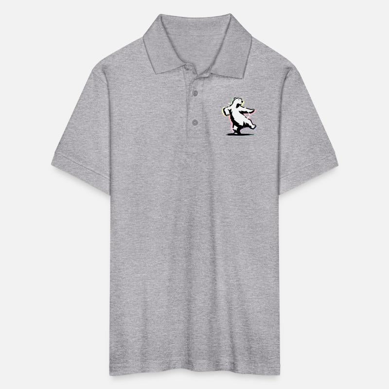 Dancing polar bear in stencil style