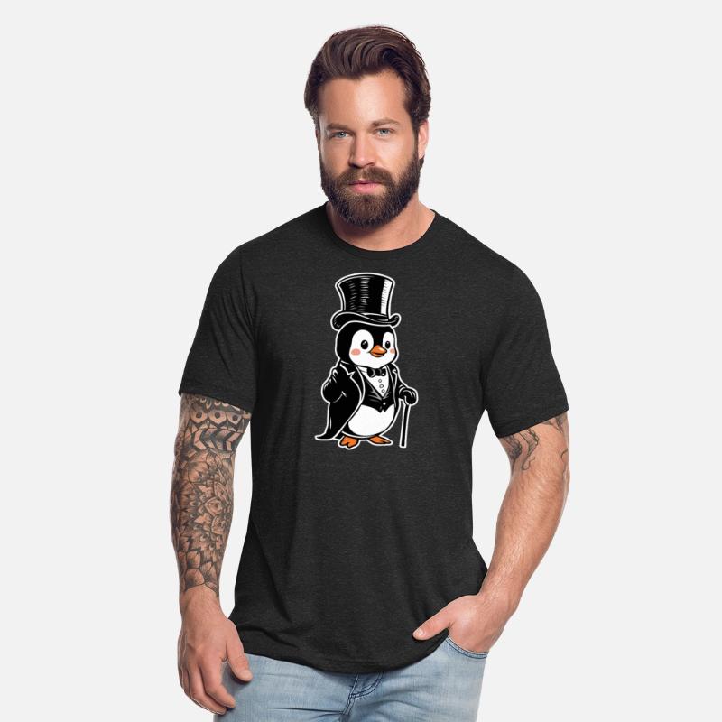 Dapper Penguin in Top Hat and Tuxedo