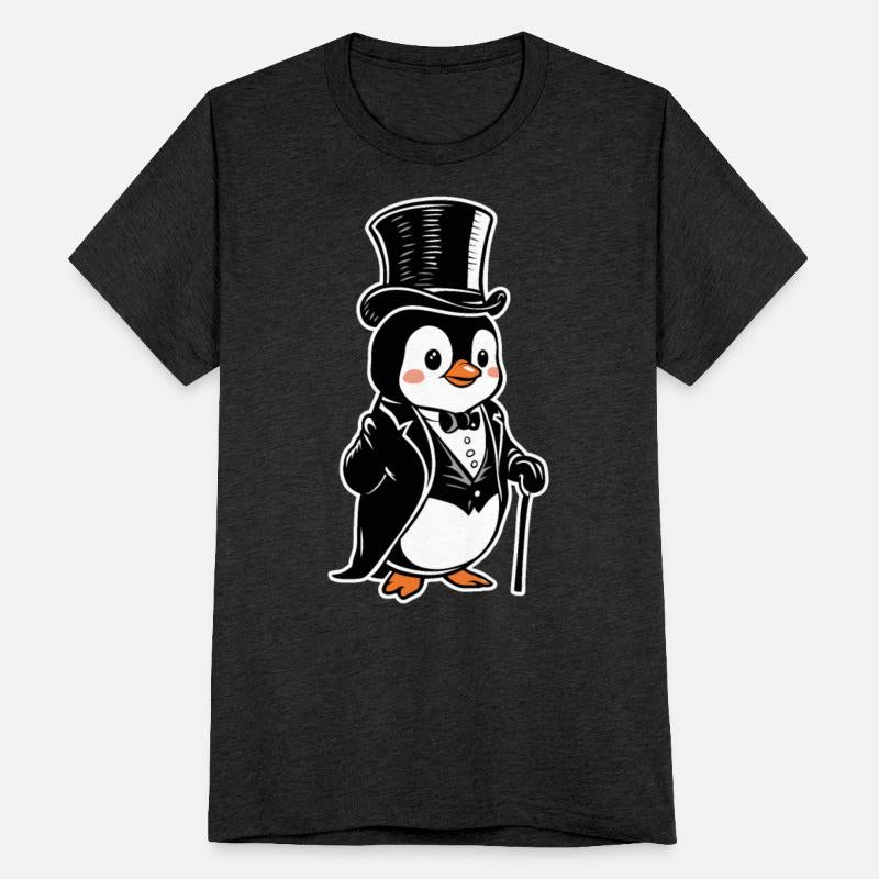 Dapper Penguin in Top Hat and Tuxedo