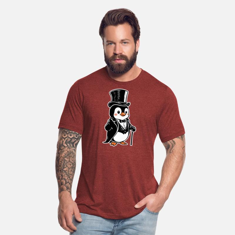 Dapper Penguin in Top Hat and Tuxedo