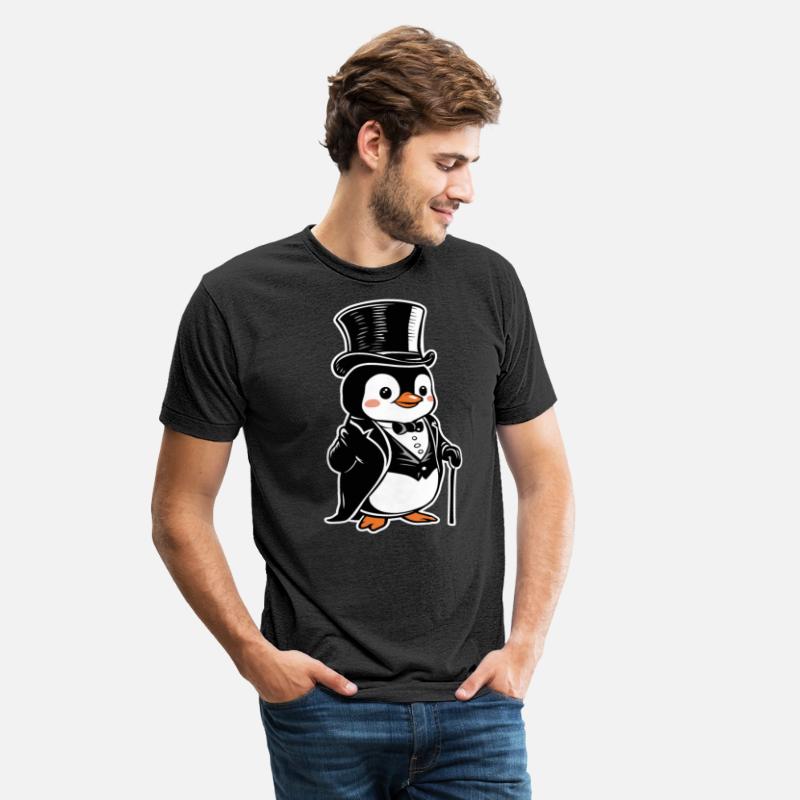 Dapper Penguin in Top Hat and Tuxedo