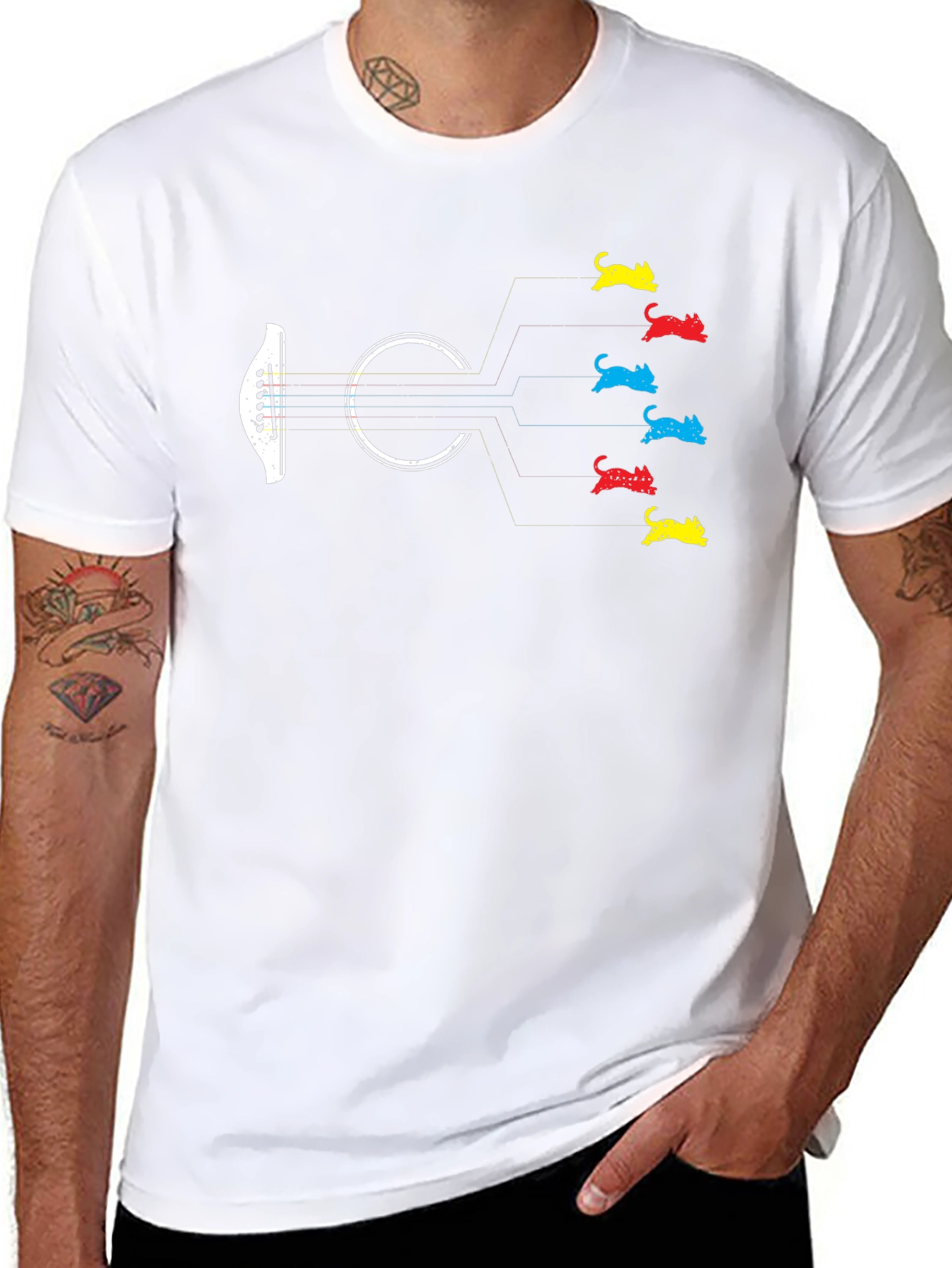 Guitar Cat T-Shirt - Musician Tee