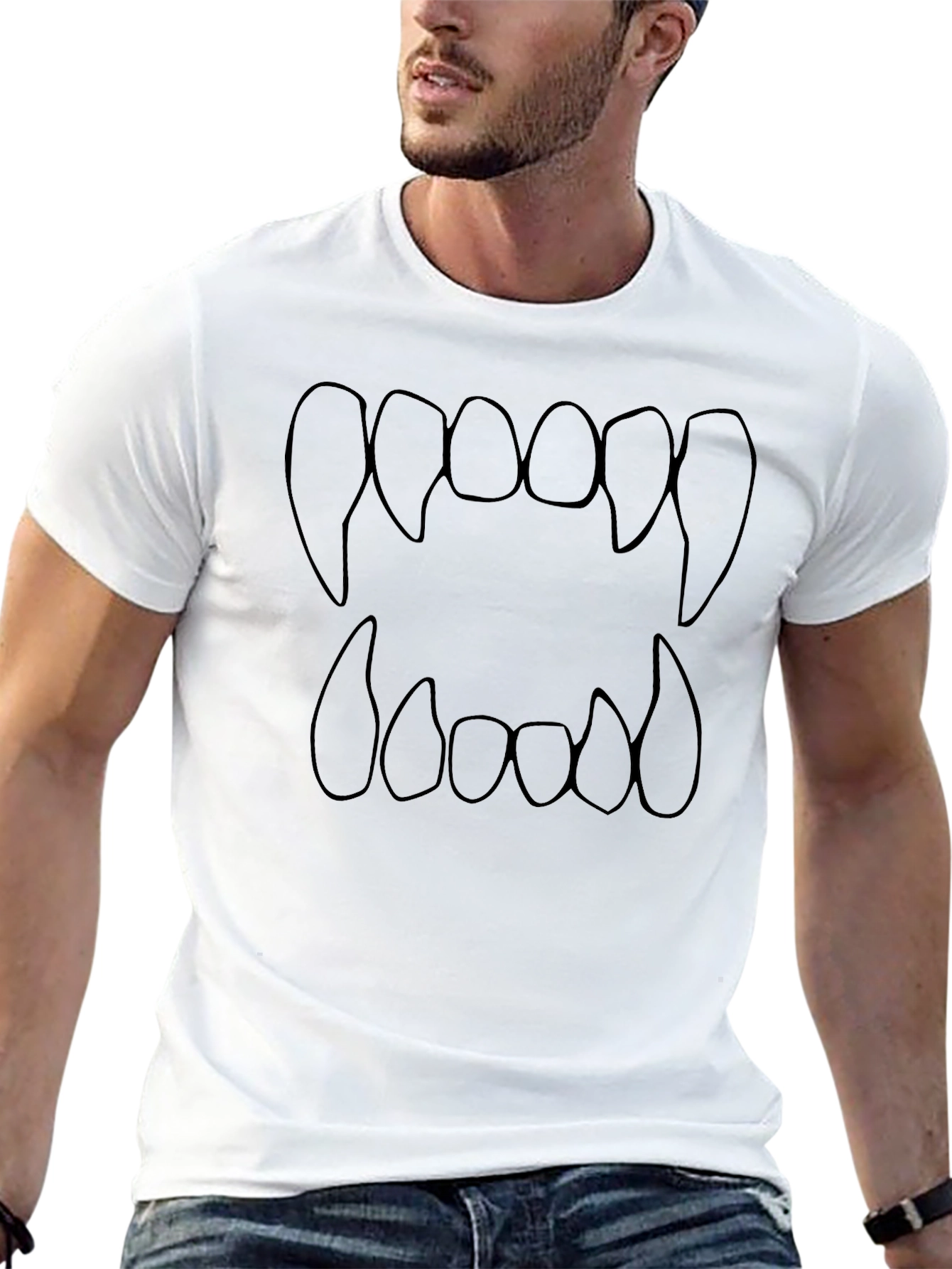 Vampire Teeth Graphic Tee - Spooky Season Shirt