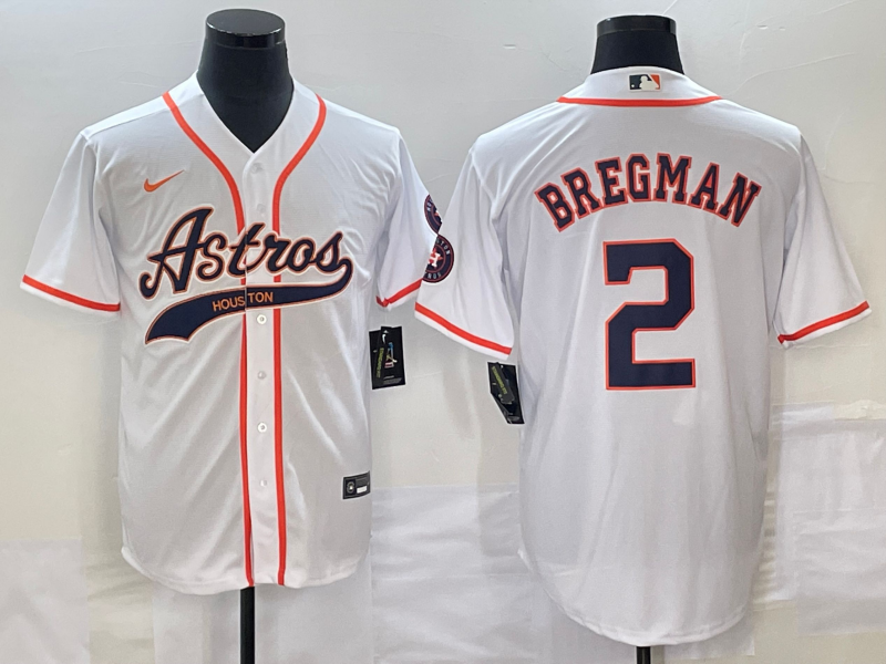 Men's Houston Astros Alex Bregman #2 White Replica Jerseys Joint Edition