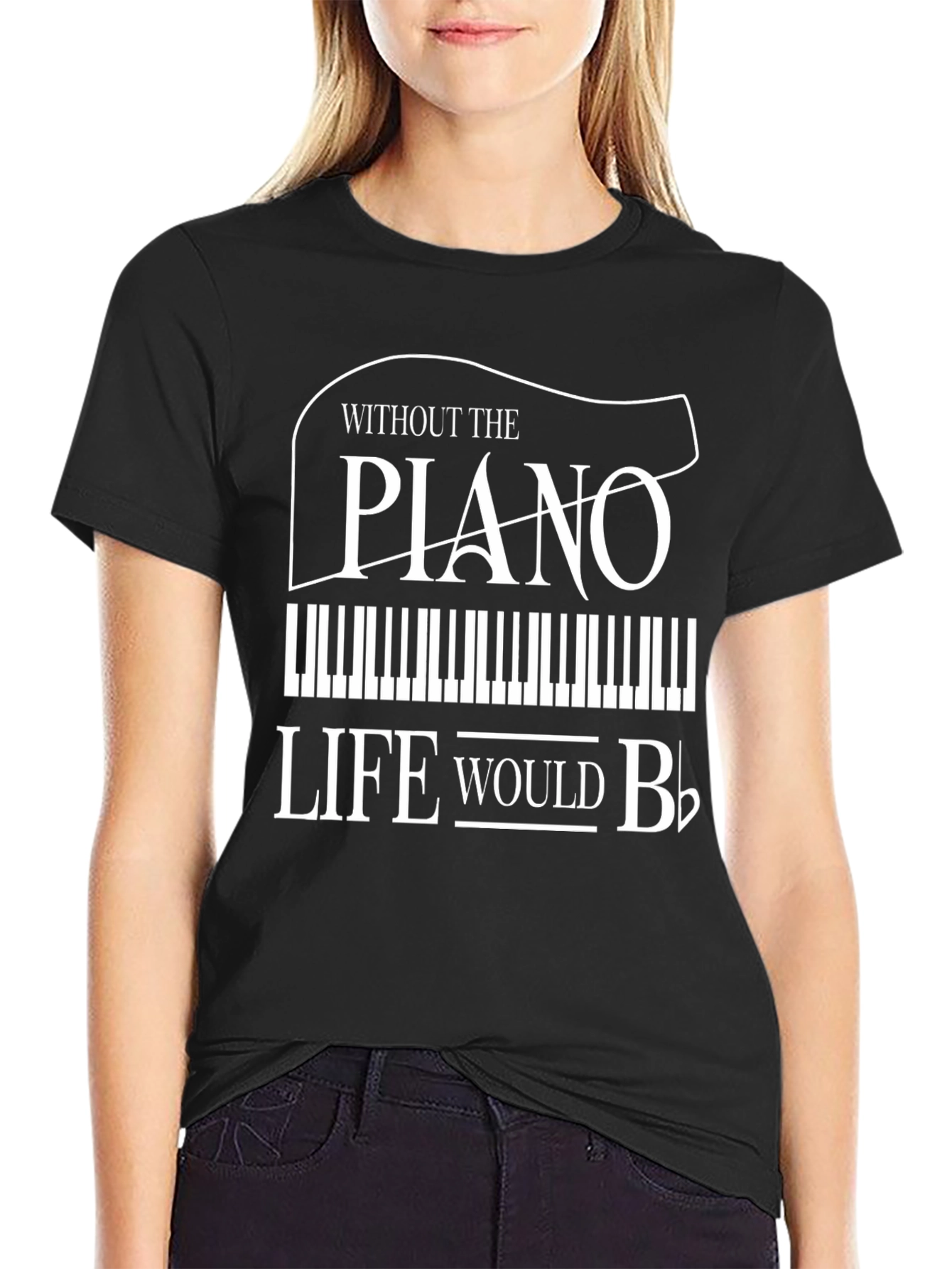 Piano Lovers T-Shirt - Life Would B Flat