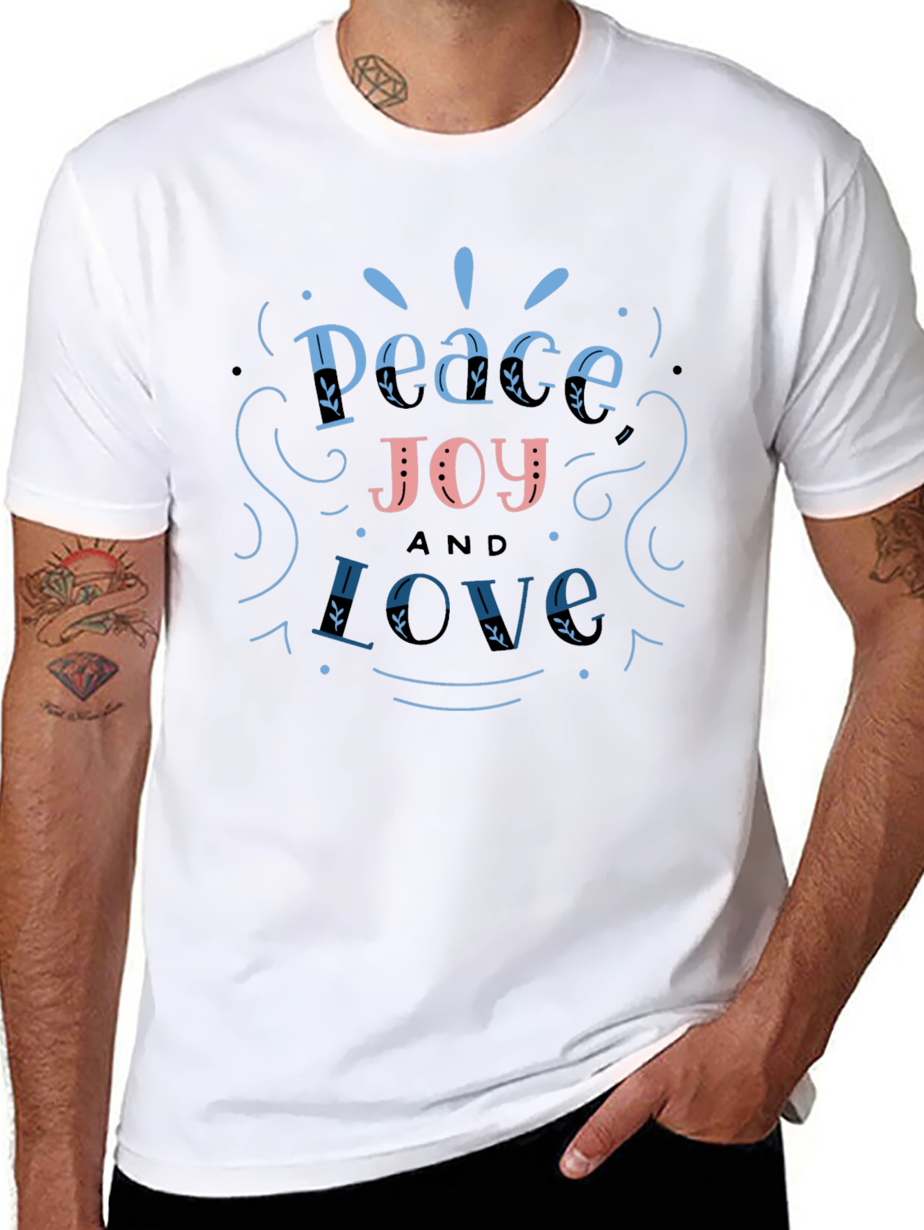 Peace Joy Love Graphic T-Shirt - Casual Unisex Tee