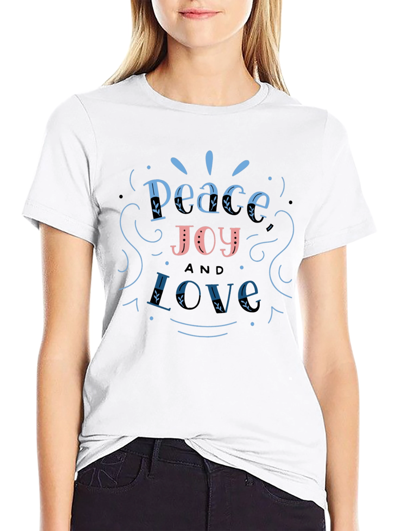Peace Joy Love Graphic T-Shirt - Casual Unisex Tee