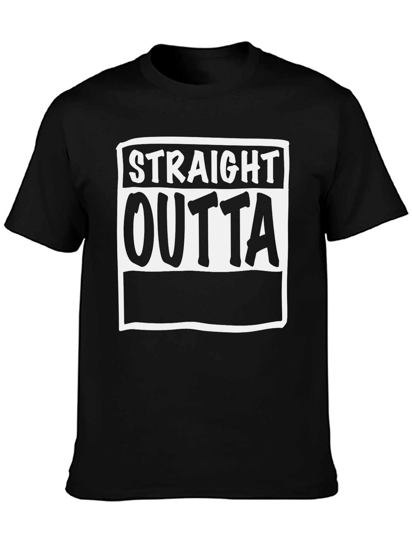 Straight Outta Graphic Tee - Black Cotton Comfort
