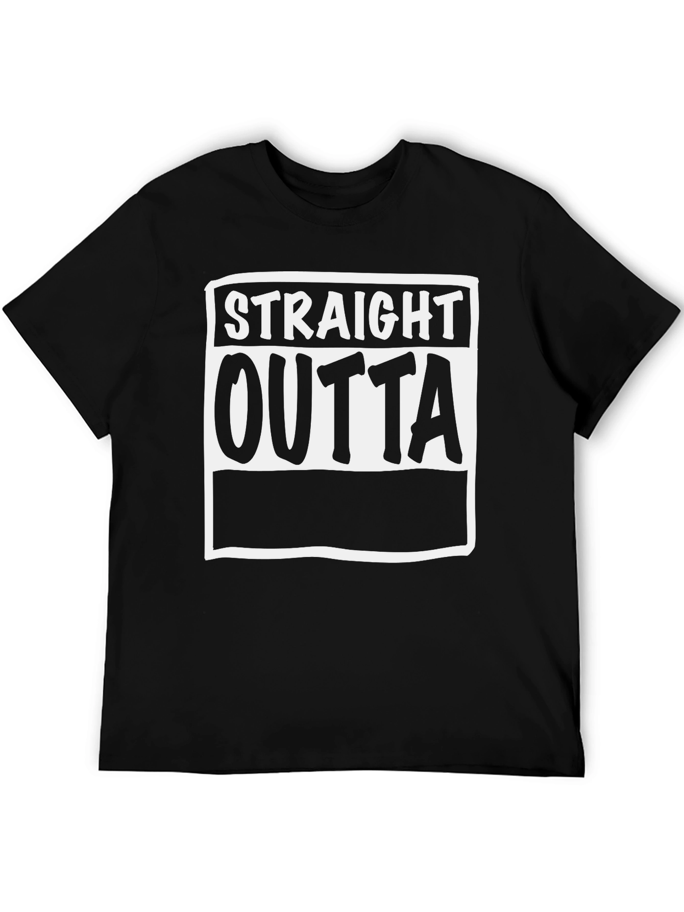 Straight Outta Graphic Tee - Black Cotton Comfort