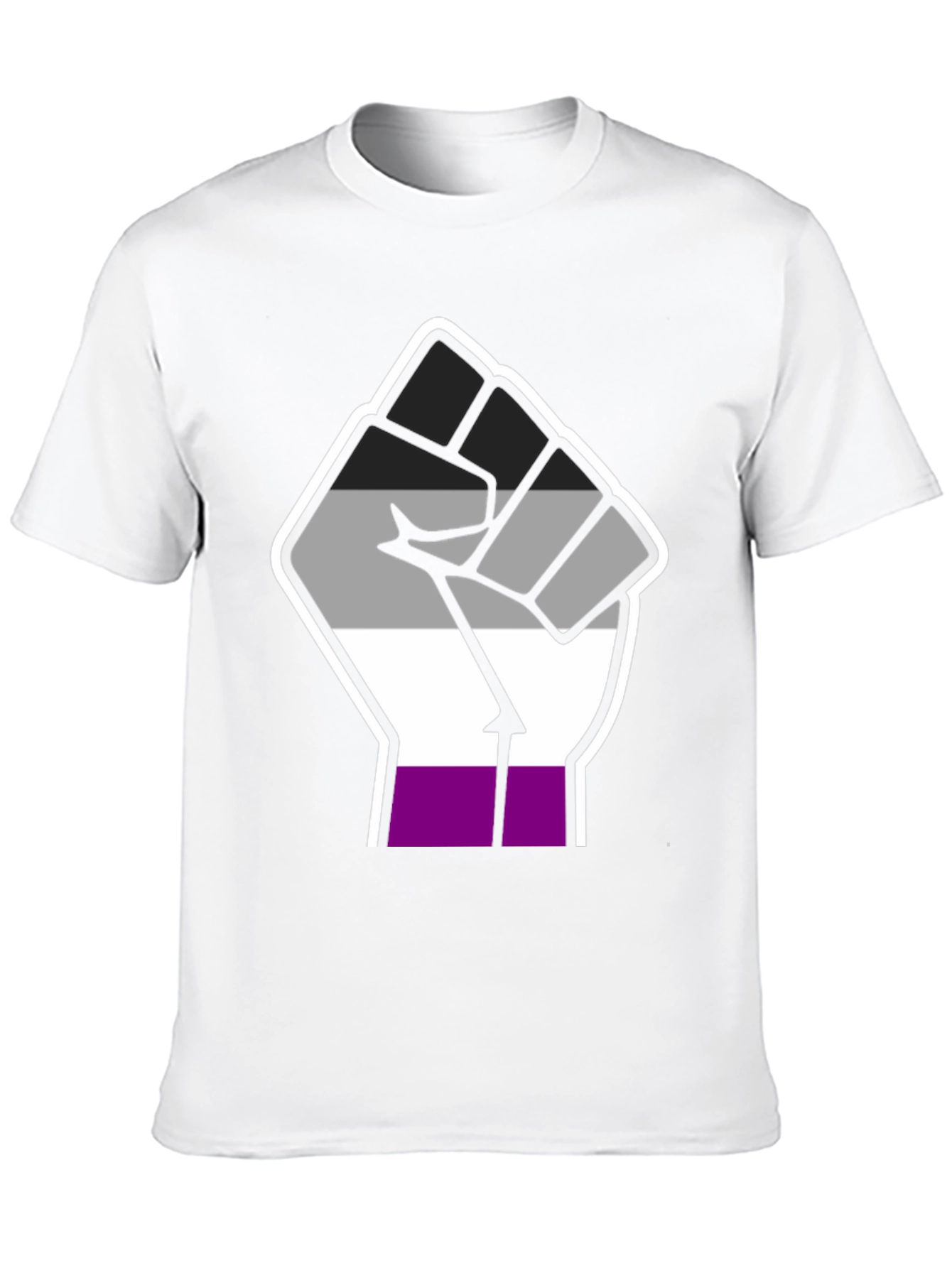 Asexual Pride Fist Black T-Shirt