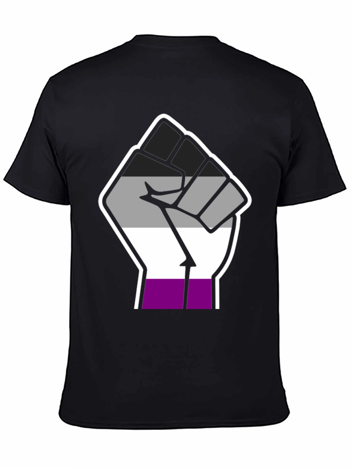 Asexual Pride Fist Black T-Shirt