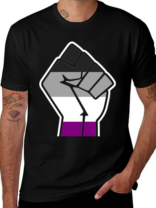 Asexual Pride Fist Black T-Shirt