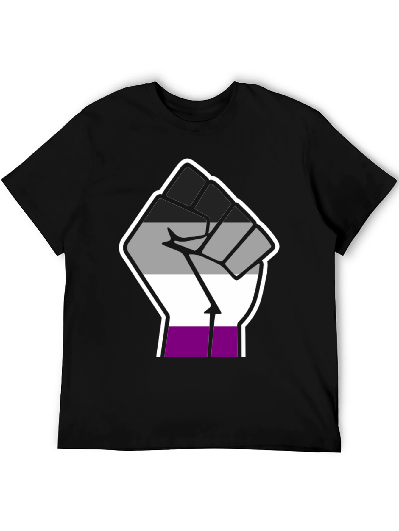 Asexual Pride Fist Black T-Shirt