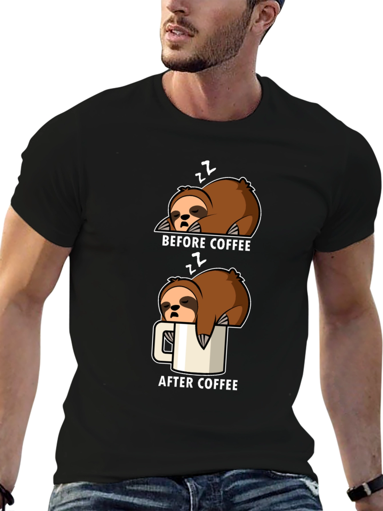 Sloth Before and After Coffee T-Shirt
