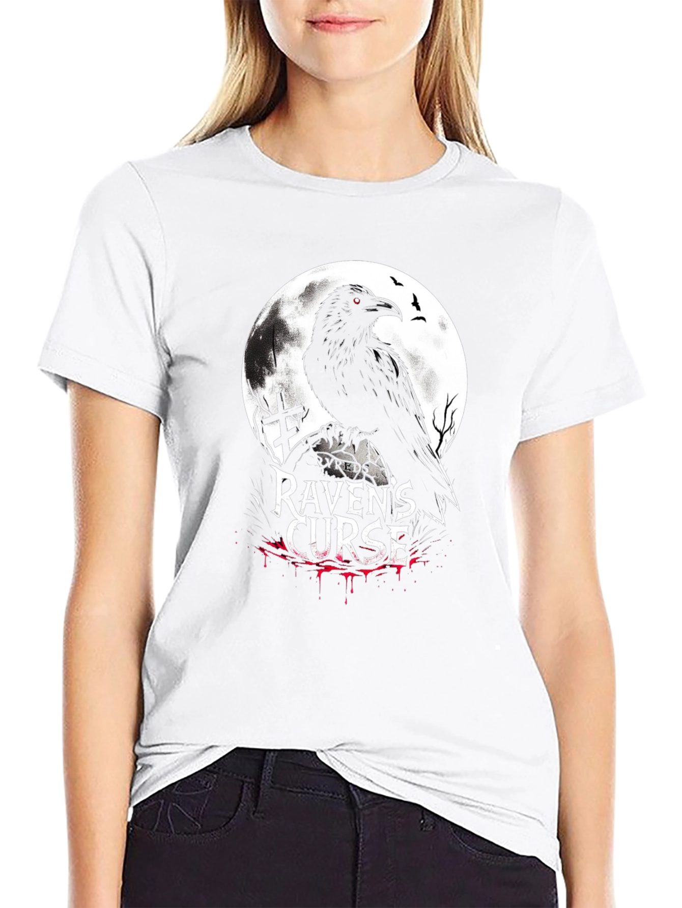 Ravens Curse Graphic T-Shirt - Gothic Style