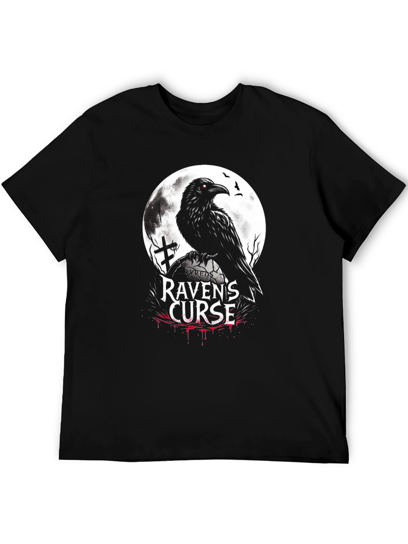 Ravens Curse Graphic T-Shirt - Gothic Style