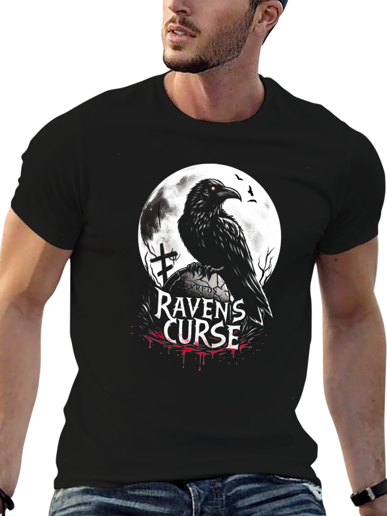 Ravens Curse Graphic T-Shirt - Gothic Style