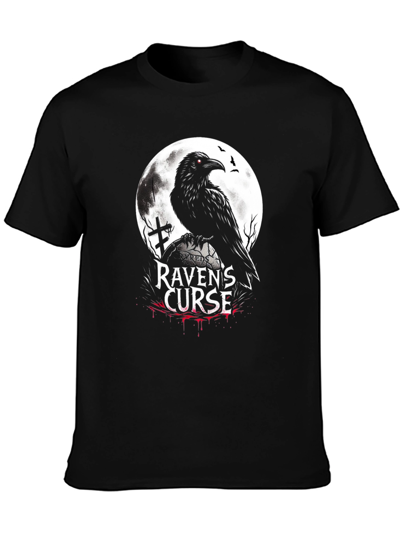 Ravens Curse Graphic T-Shirt - Gothic Style