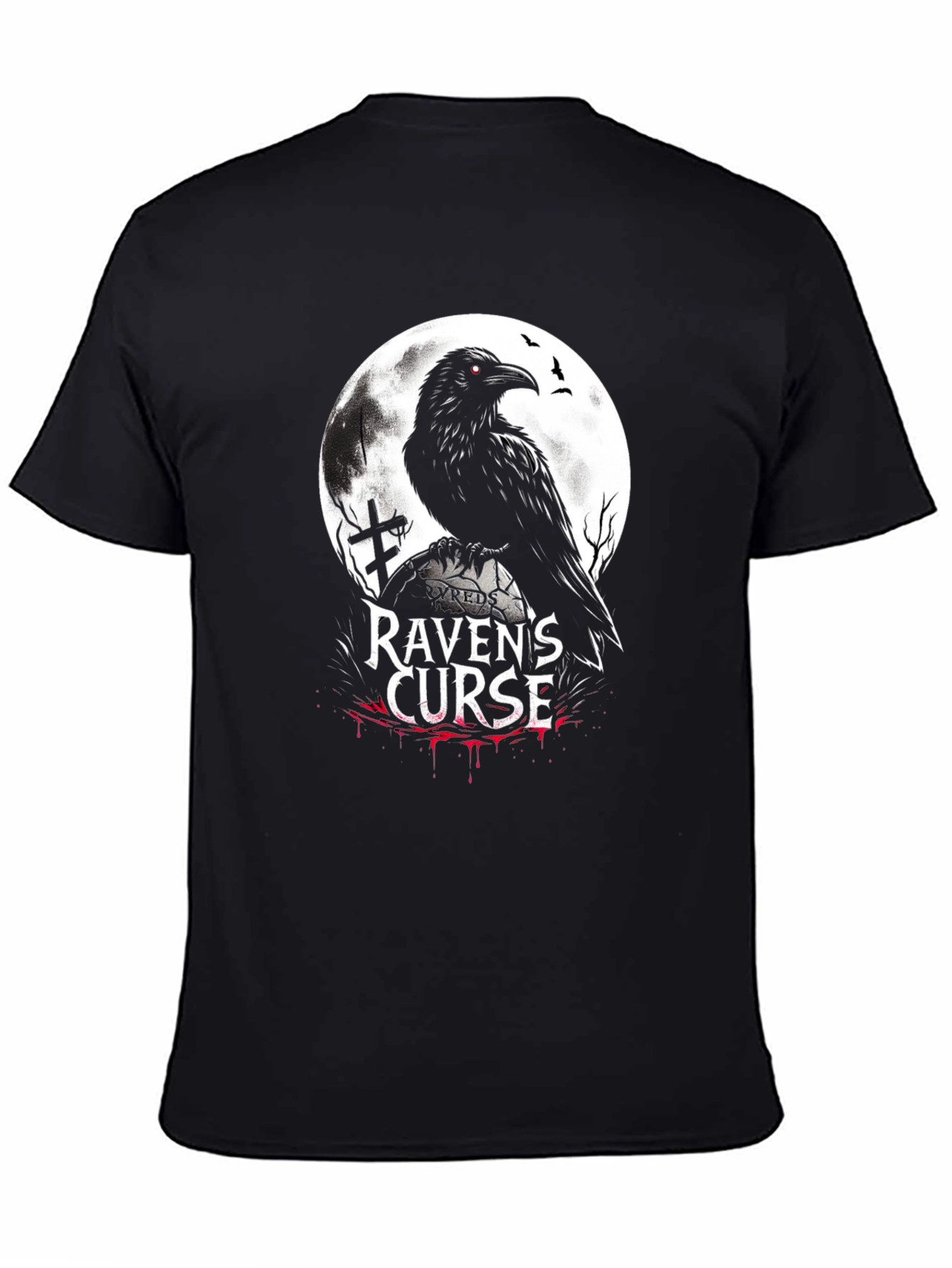 Ravens Curse Graphic T-Shirt - Gothic Style