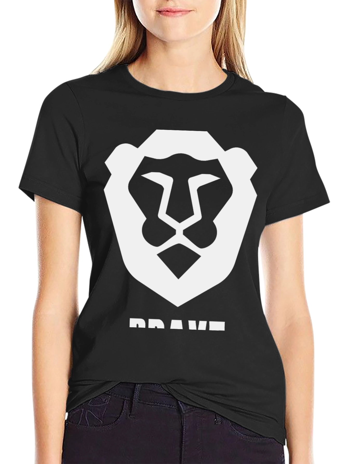 Brave Browser Lion Logo Black T-Shirt