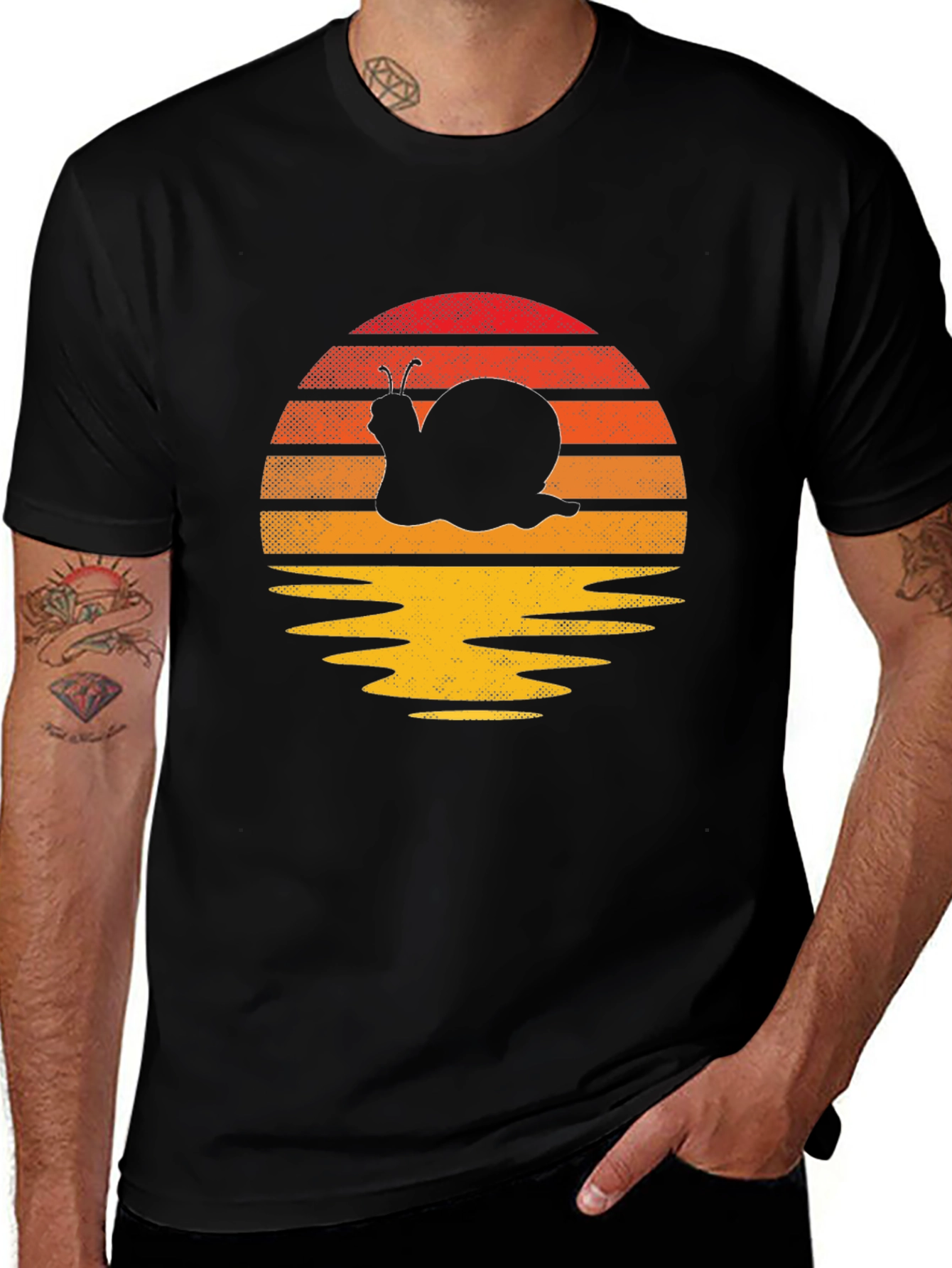Snail Sunset T-Shirt - Unique Graphic Tee