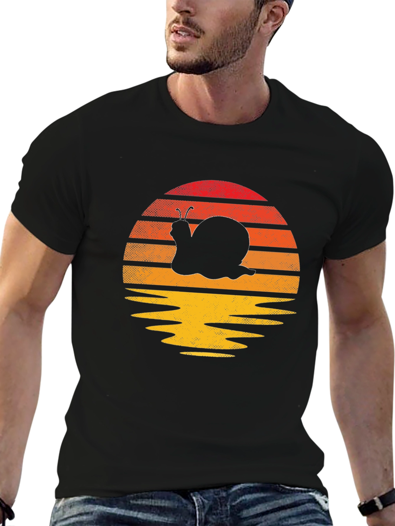 Snail Sunset T-Shirt - Unique Graphic Tee
