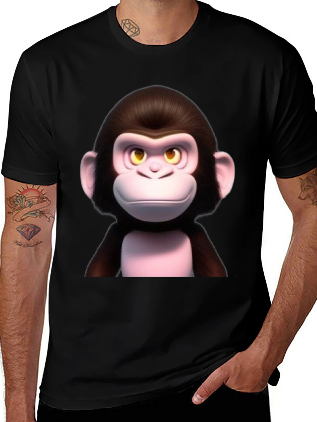 Monkey Graphic Tee - Crew Neck T-Shirt